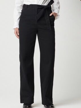 J crew Tall inseam twill wide-leg tie-waist pant size 10